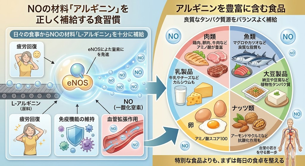 NOの材料「アルギニン」を正しく補給する食習慣