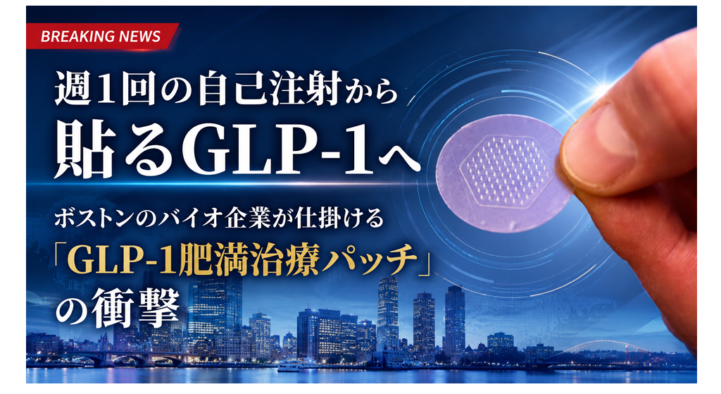 週1回の自己注射から貼るGLP-1へ──ボストンのバイオ企業が仕掛ける「GLP-1肥満治療パッチ」の衝撃
