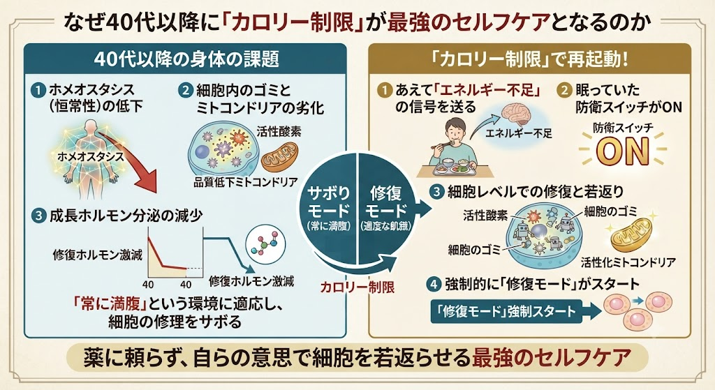 なぜ40代以降に「カロリー制限」が最強のセルフケアとなるのか
