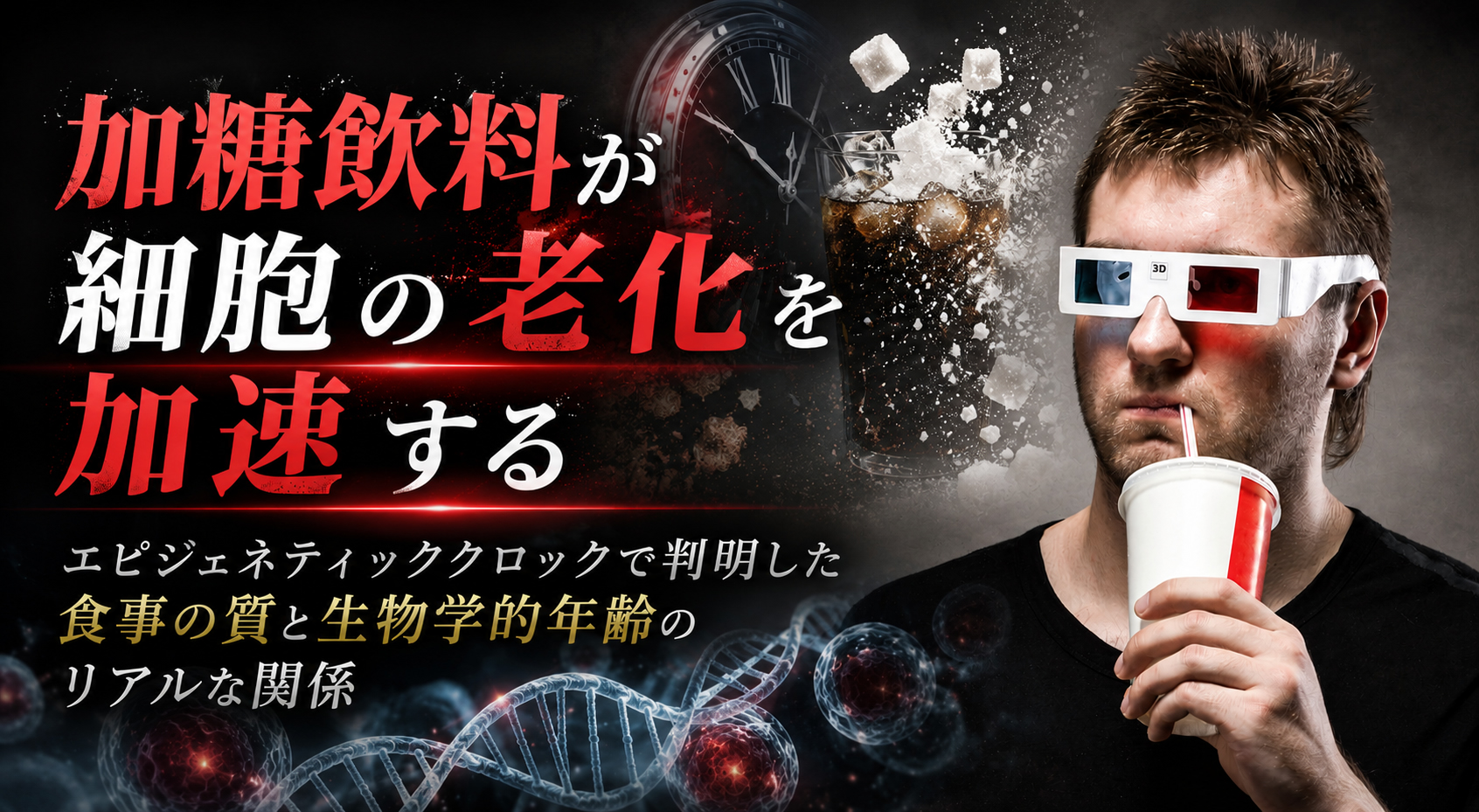 加糖飲料が細胞の老化を加速する──エピジェネティッククロックで判明した食事の質と生物学的年齢のリアルな関係