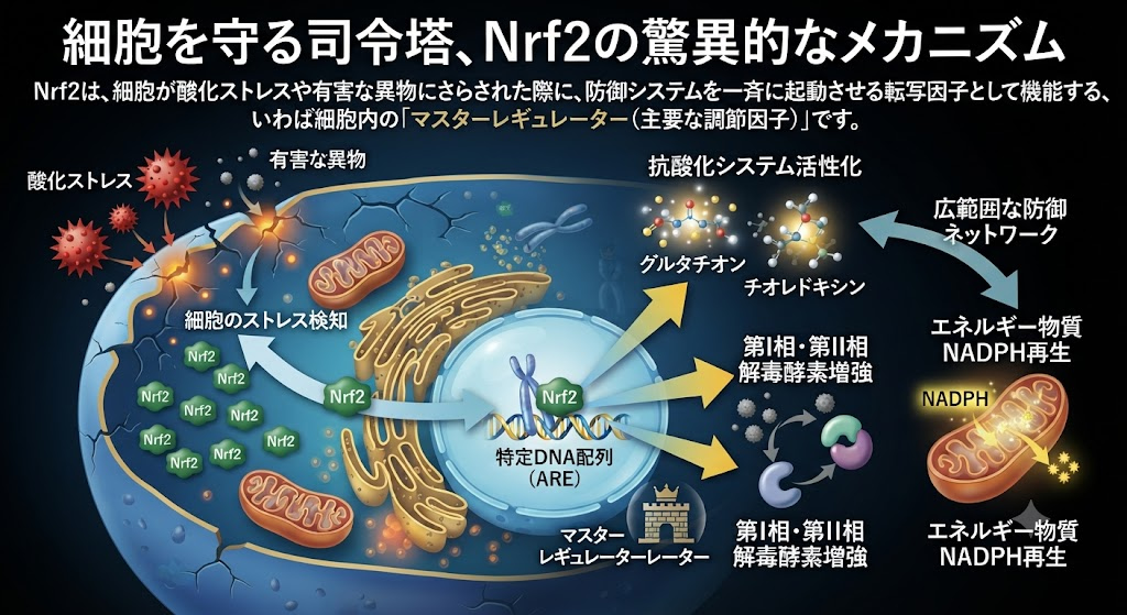 細胞を守る司令塔、Nrf2の驚異的なメカニズム