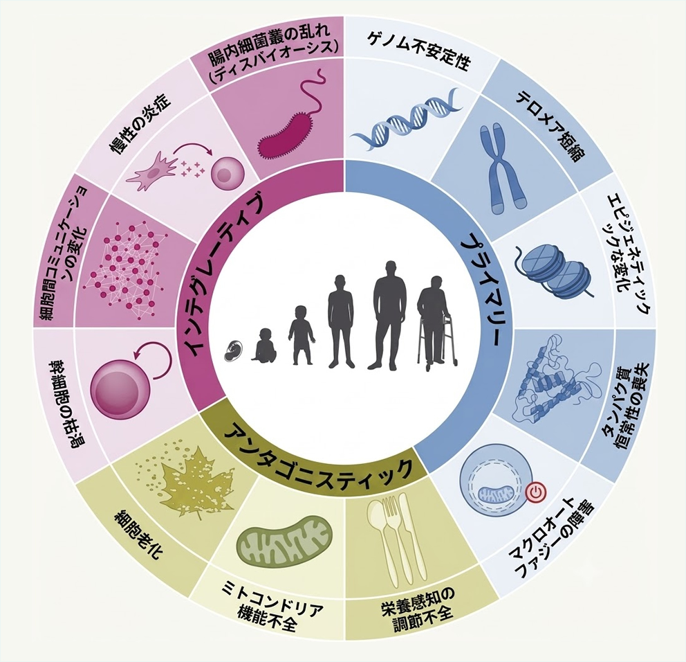 老いの根本原因を科学的に分類した世界基準の指標「老化のホールマークス（Hallmarks of Aging）」
