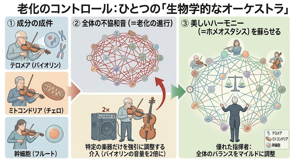 老化のコントロール：身体はひとつの「生物学的なオーケストラ」
