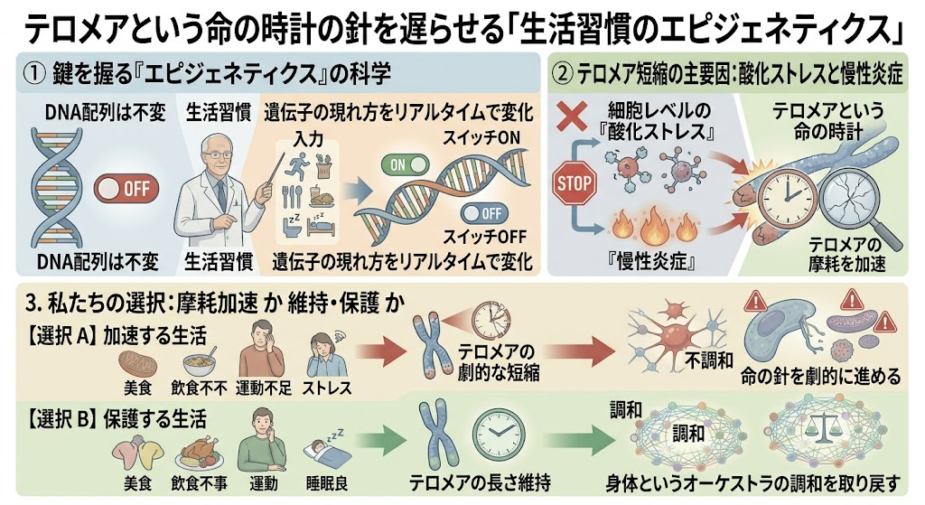 実践：テロメアという命の時計の針を遅らせる「生活習慣のエピジェネティクス」