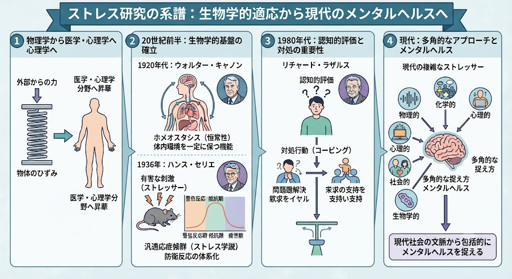 ストレス研究の系譜:生物学的適応から現代のメンタルヘルスへ