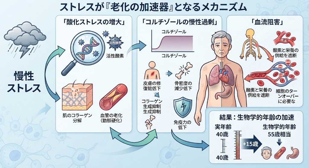 ストレスが「老化の加速器」となるメカニズム