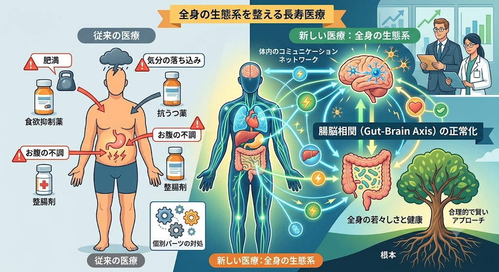 症状の対処から「全身の生態系」を整える長寿医療へ──「症状を抑える医療」から「根本を整える医療」へ