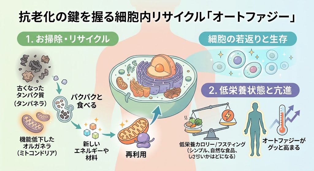抗老化の鍵を握る細胞内リサイクル「オートファジー」