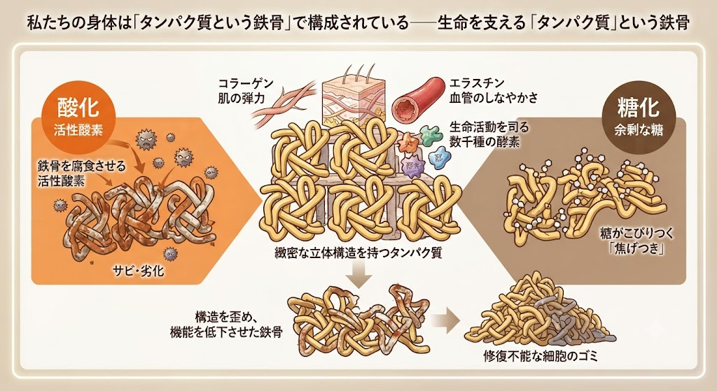 私たちの身体は「タンパク質という鉄骨」で構成されている