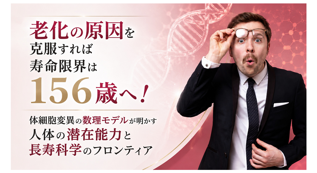 老化の原因を克服すれば寿命限界は156歳へ！──体細胞変異の数理モデルが明かす人体の潜在能力と長寿科学のフロンティア