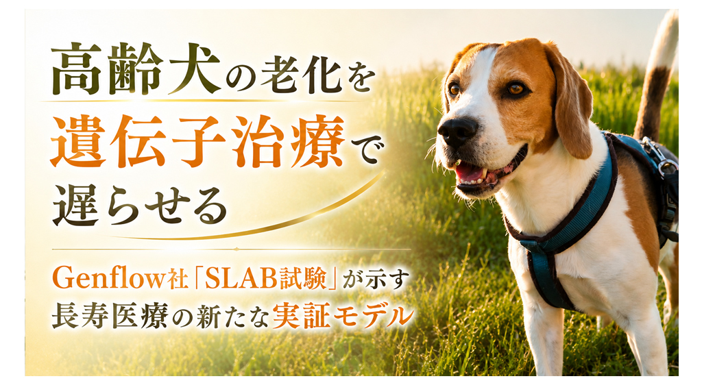高齢犬の老化を遺伝子治療で遅らせる──Genflow社「SLAB試験」が示す長寿医療の新たな実証モデル