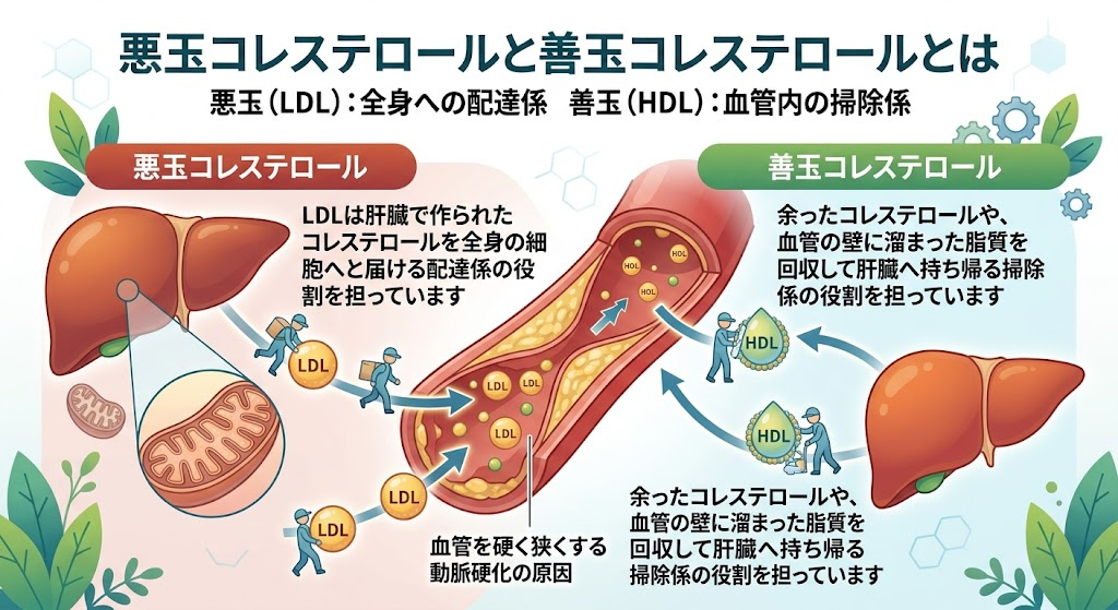 悪玉コレステロールと善玉コレステロールとは