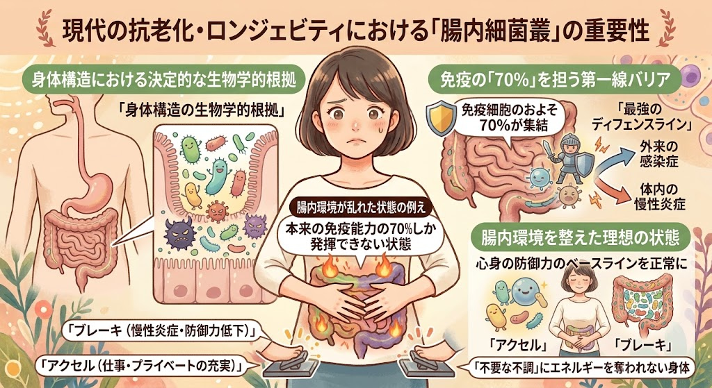 腸内細菌叢の健康を取り戻すことの重要性1. 免疫の「70%」を担う第一線バリアの再構築