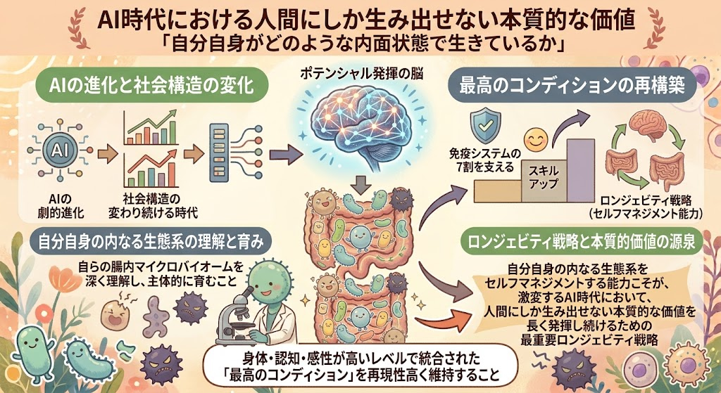 激変するAI時代において、人間にしか生み出せない本質的な価値を長く発揮し続けるための、最も確実でマストなロンジェビティ戦略