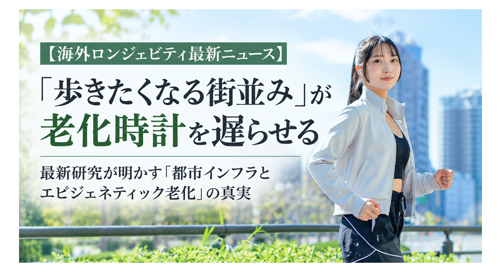 「歩きたくなる街並み」が老化時計を遅らせる──最新研究が明かす「都市インフラとエピジェネティック老化」の真実
