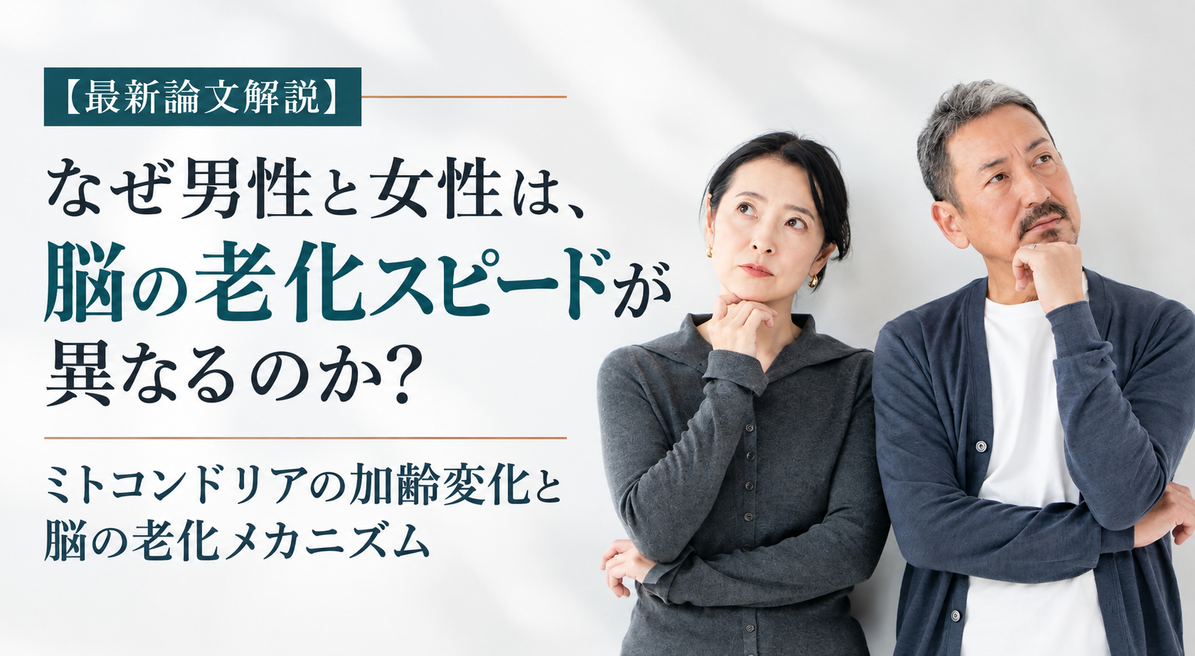 【最新論文解説】なぜ男性と女性は、脳の老化スピードが異なるのか？──ミトコンドリアの加齢変化と脳の老化メカニズム