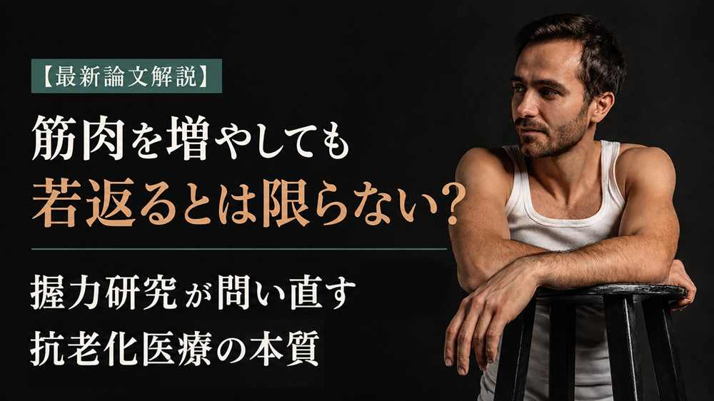 【最新論文解説】筋肉を増やしても若返るとは限らない？ ──握力研究が問い直す抗老化医療の本質