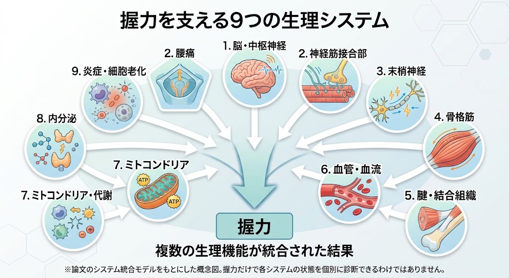 握力を支える9つの生理システム